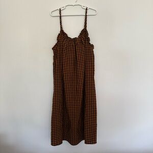Zara Mustard and Black Checkered Dress